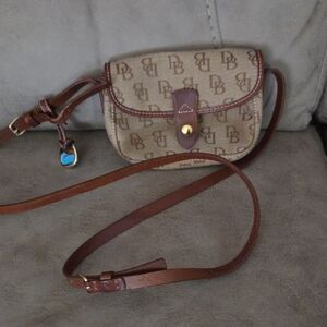 Dooney & Bourke Tan and Brown Crossbody Bag